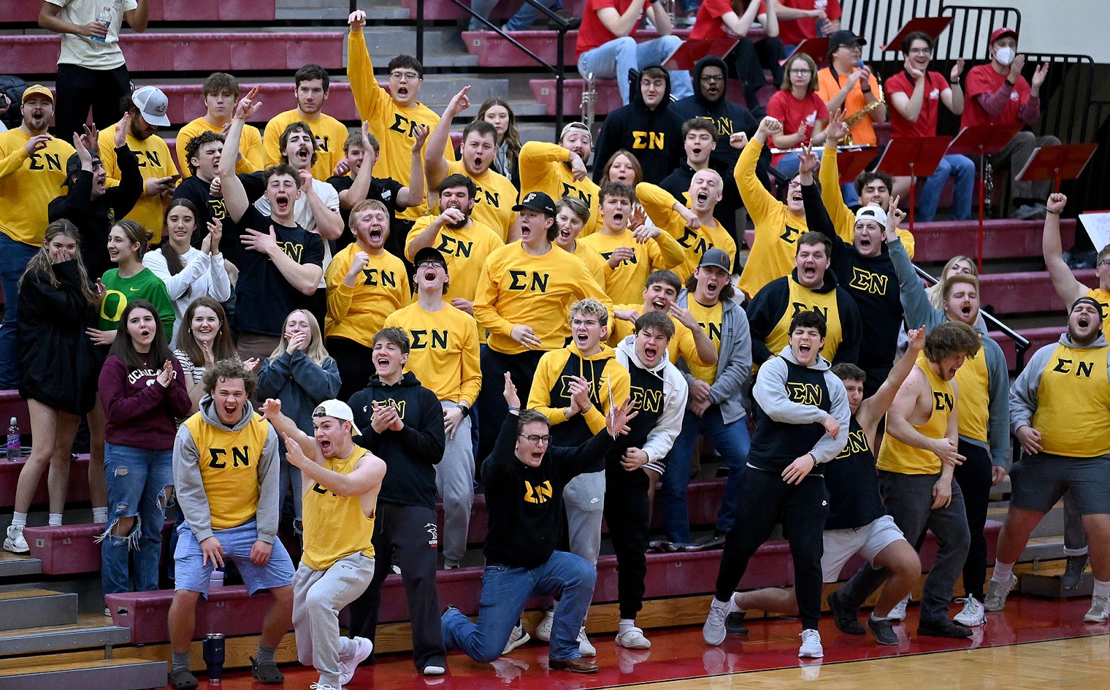 Sigma Nu Beta Upsilon Brothers at a Rose-Hulman game